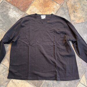 Vintage NIB Ulla Popkin Black Cotton Relax Fit Top